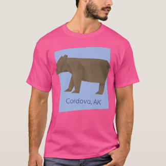 Cordova AK Brown Origami Bear Abstract Geometrical T-Shirt