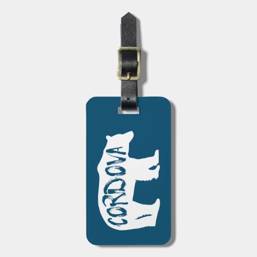 Cordova Alaska Bear Gepäckanhänger (Vorderseite vertikal)