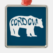 Cordova Alaska Bear Ornament Aus Metall (Vorne)
