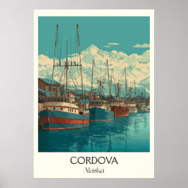 Cordova Alaska Hafenstadt Vintage-Reiseposter Poster