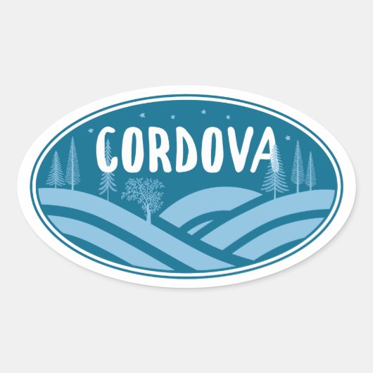Cordova Alaska Outdoors Ovaler Aufkleber (Vorderseite)