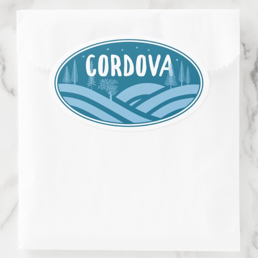 Cordova Alaska Outdoors Ovaler Aufkleber (Tasche)