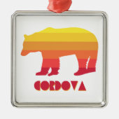 Cordova Alaska Rainbow Bear Ornament Aus Metall (Vorne)