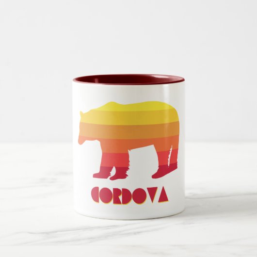 Cordova Alaska Rainbow Bear Zweifarbige Tasse (Mittel)