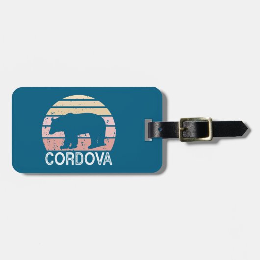 Cordova Alaska Retro Bär Gepäckanhänger (Vorderseite horizontal)