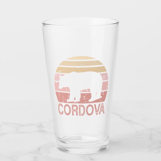 Cordova Alaska Retro Bär Glas (Vorderseite)