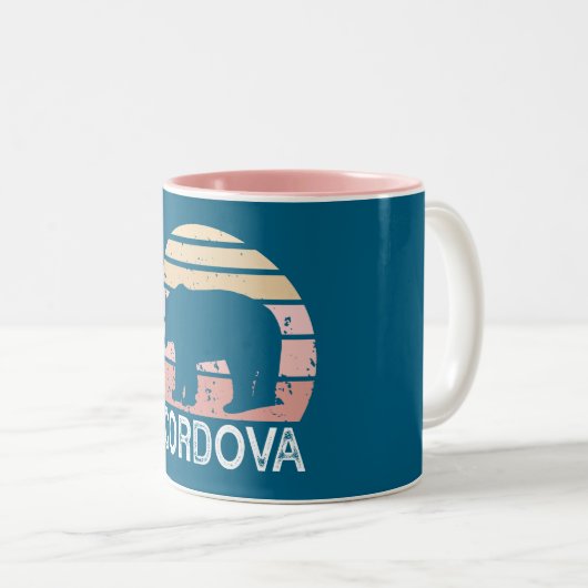 Cordova Alaska Retro Bär Zweifarbige Tasse (VorderseiteRechts)