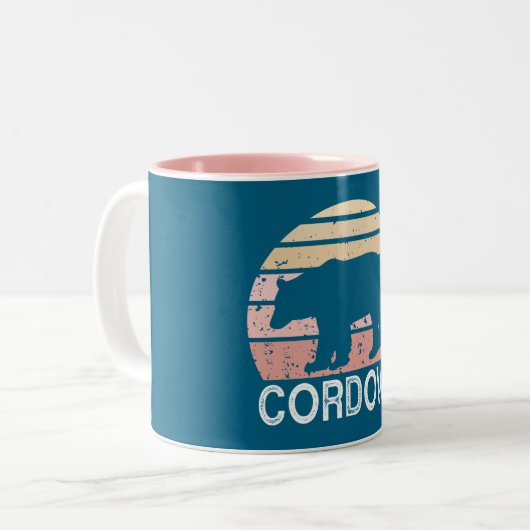 Cordova Alaska Retro Bär Zweifarbige Tasse (Vorderseite Links)
