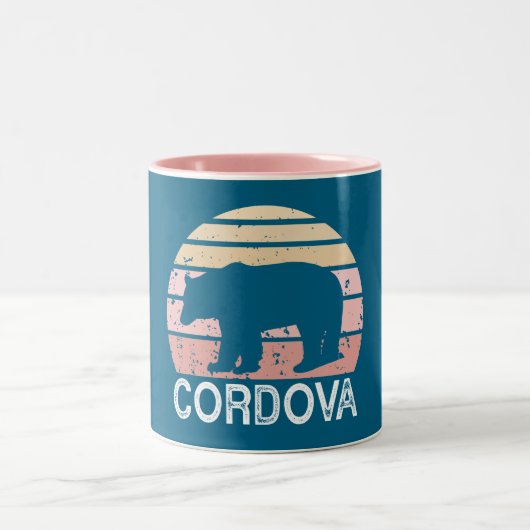 Cordova Alaska Retro Bär Zweifarbige Tasse (Mittel)