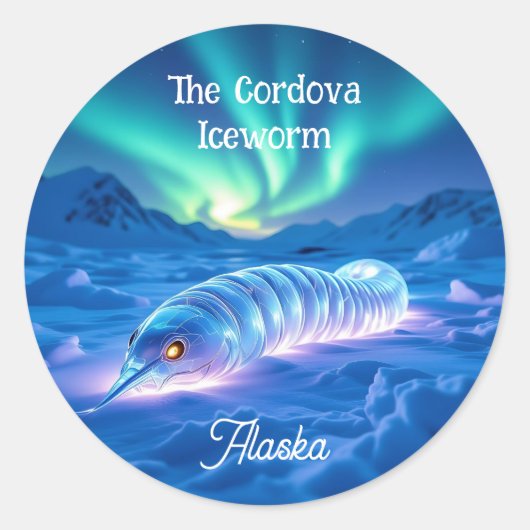 Cordova-Eiswurm Alaska Kryptid Runder Aufkleber (Vorderseite)