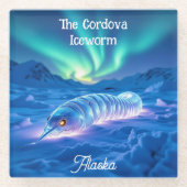 Cordova Iceworm Alaska Keepsake Souvenir  Glasuntersetzer (Vorderseite)