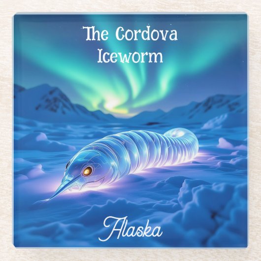 Cordova Iceworm Alaska Keepsake Souvenir Glasuntersetzer (Vorderseite)