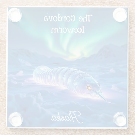 Cordova Iceworm Alaska Keepsake Souvenir Glasuntersetzer (Rückseite)