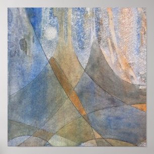 Corduroy Alpen Wasserfarbenline Kunst, Dichtung un Poster