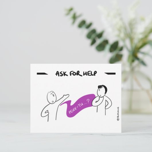Core-Protocol-Karte: Ask For Help Postkarte (Stehend Vorderseite)
