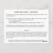 Core Protocol - Perfektion Game Postkarte (Rückseite)