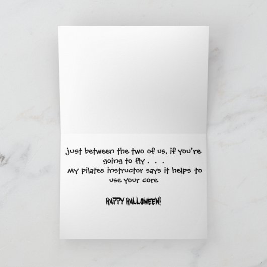 Core Stärke and Martinis Ghost Halloween Pilates Karte (Innenseite)