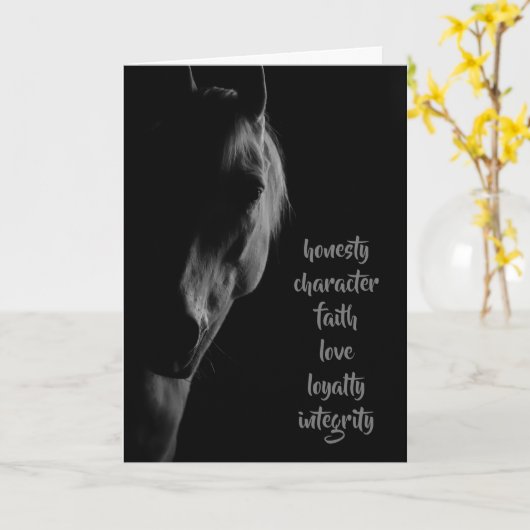 Core Values White Horse Grußkarte Karte (Gelbe Blume)