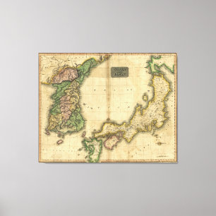 Corea (Korea) und Japan-Karte (1815) Leinwanddruck