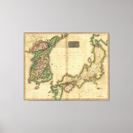 Corea (Korea) und Japan Map (1815) Leinwanddruck (Vorderseite)