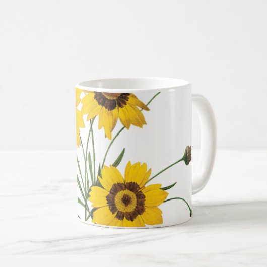 coreopsis(Coreopsis elegans) von Redouté Kaffeetasse (VorderseiteRechts)