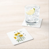 coreopsis(Coreopsis elegans) von Redouté Rechteckiger Pappuntersetzer (Vor Ort)