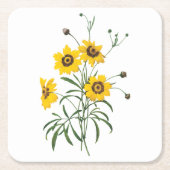 coreopsis(Coreopsis elegans) von Redouté Rechteckiger Pappuntersetzer (Vorderseite)