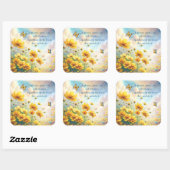 Coreopsis & Quote Quadratischer Aufkleber (Blatt)