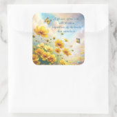 Coreopsis & Quote Quadratischer Aufkleber (Tasche)