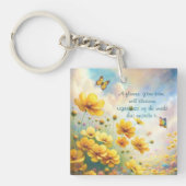 Coreopsis & Quote Schlüsselanhänger (Vorderseite)