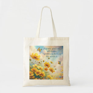 Coreopsis & Zitat Tragetasche