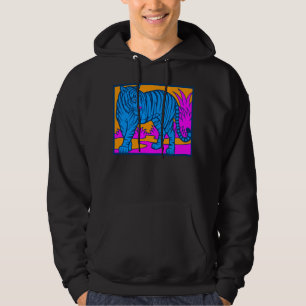 CORETIGER '80er RETRO JUNGLE TIGER SCAPE BLUE Hoodie