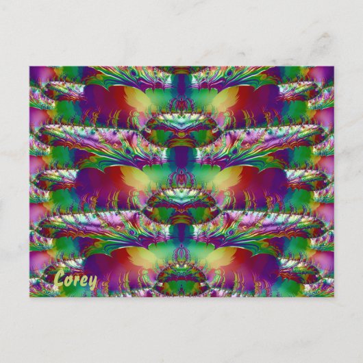 COREY ~ Glossare Postkarte 3D Farbige Zany (Vorderseite)