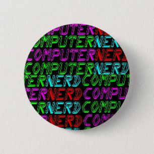 COREY TIGER 1980er-RETRO-COMPUTER-NERD Button