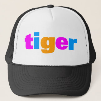 COREY TIGER 1980er RETRO MULTI FARBTEXT Truckerkappe