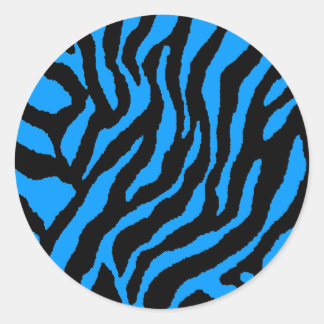COREY TIGER 1980er RETRO TIGER STRIPES BLUE Runder Aufkleber