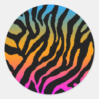 COREY TIGER 1980er-RETRO TIGER STRIPES MULTICOLOR Runder Aufkleber