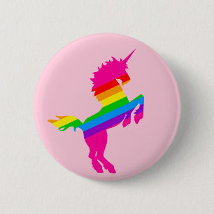 COREY TIGER 1980er RETRO VINTAG UNICORN RAINBOW Button