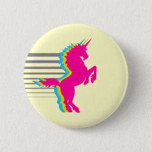 COREY TIGER 1980er RETRO VINTAGE EINHORN Button
