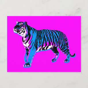 COREY TIGER 1980er RETRO VINTAGE WILDER TIGER Postkarte