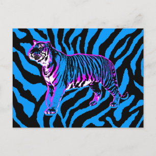 COREY TIGER 1980er RETRO VINTAGE WILDER TIGER Postkarte