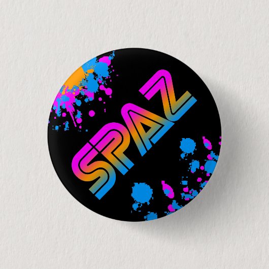 COREY TIGER 1980er SPAZ SPRITZER BUTTON BUTTON (Vorderseite)