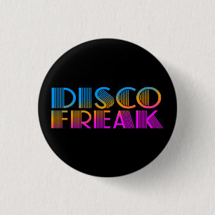COREY TIGER 1980s RETRO DISCO FREAK MULTICOLOR Button