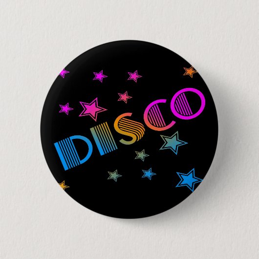 COREY TIGER 1980S RETRO DISCO STARS BUTTON (Vorderseite)