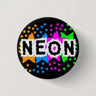 COREY TIGER 1980S RETRO NEON STARS BUTTON