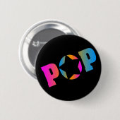 COREY TIGER 1980s RETRO POP DISCO STAR Button (Vorne & Hinten)