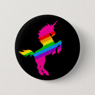 COREY TIGER 1980s RETRO VINTAG UNICORN RAINBOW Button