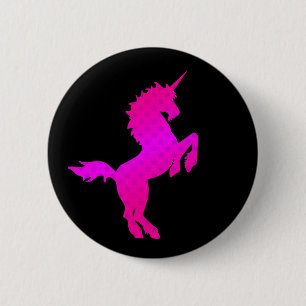 Corey Tiger 1980S Retro Vintage Unicorn Stars Rosa Button