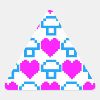 Corey Tiger 80er 8-Bit Mushroom Hearts Dreieckiger Aufkleber