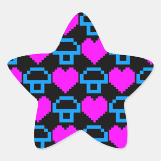 Corey Tiger 80er 8-Bit Mushroom Hearts Stern-Aufkleber